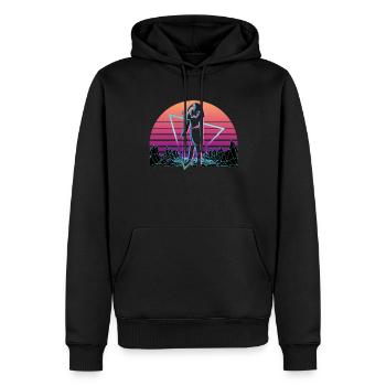 Thoth Ägyptischer Gott Ägypten Vaporwave Ästhetik - Männer Premium Bio Hoodie - Schwarz - Vorne - Nico (187cm)