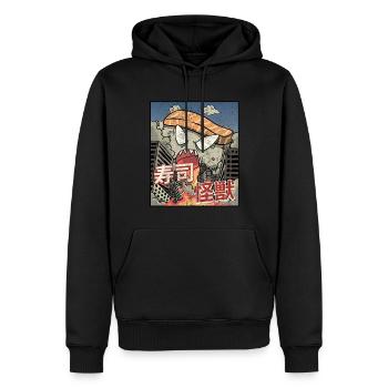 Kaiju Sushi Kanagawa Wve Japanische Ästhetik - Männer Premium Bio Hoodie - Schwarz - Vorne - Nico (187cm)