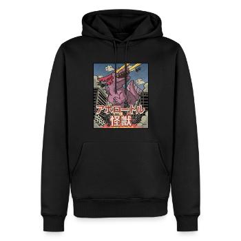 Kaiju Axolotl Japanische Ästhetik Kaijin - Männer Premium Bio Hoodie - Schwarz - Vorne - Nico (187cm)