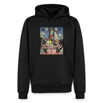 Kaiju Einhorn Japanische Ästhetik Kaijin - Männer Premium Bio Hoodie - Schwarz - Vorne - Nico (187cm)