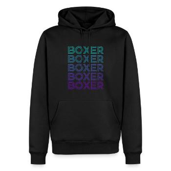 Boxer Hund Retro - Männer Premium Bio Hoodie - Schwarz - Vorne - Nico (187cm)