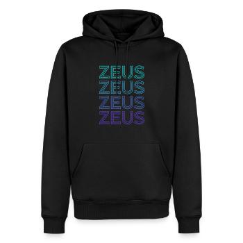 Zeus God Thunder Ancient Greek Mythology Ret - Men’s Premium Organic Hoodie - black - Front - Nico (187cm)