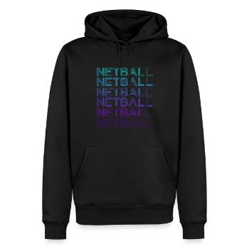 Netball Retro - Männer Premium Bio Hoodie - Schwarz - Vorne - Nico (187cm)