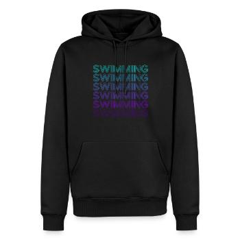 Nageurs Natation Rétro - Sweat à capuche Premium bio Homme - noir - Devant - Nico (187cm)