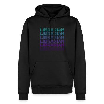 Bibliothécaire Rétro - Sweat à capuche Premium bio Homme - noir - Devant - Nico (187cm)