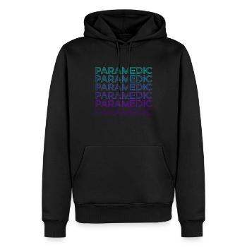 Paramédical Rétro - Sweat à capuche Premium bio Homme - noir - Devant - Nico (187cm)