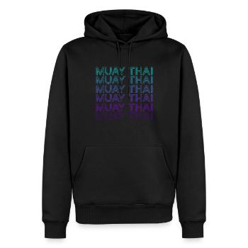 Muay Thai Thai-Boxen Retro - Männer Premium Bio Hoodie - Schwarz - Vorne - Nico (187cm)