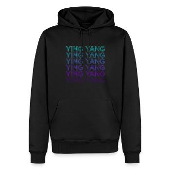 Ying Yang Yin Yang Retro - Männer Premium Bio Hoodie - Schwarz - Vorne - Nico (187cm)