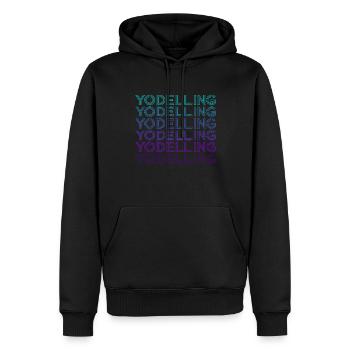 Jodel-Retro - Männer Premium Bio Hoodie - Schwarz - Vorne - Nico (187cm)