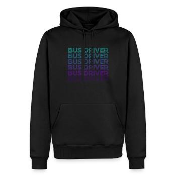 Chauffeur de bus Trajet en bus Retro - Sweat à capuche Premium bio Homme - noir - Devant - Nico (187cm)