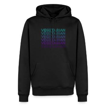 Vegetarisch Retro - Männer Premium Bio Hoodie - Schwarz - Vorne - Nico (187cm)