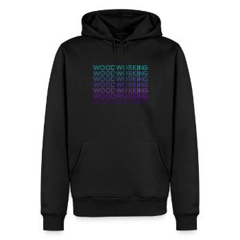Menuiserie Menuiserie Rétro Menuiserie - Sweat à capuche Premium bio Homme - noir - Devant - Nico (187cm)
