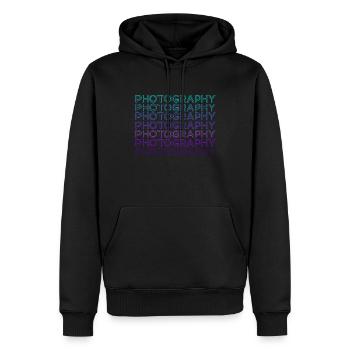 Photographie Photographe Appareil Photo Rétro - Sweat à capuche Premium bio Homme - noir - Devant - Nico (187cm)
