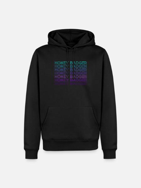 Honigdachs Retro - Männer Premium Bio Hoodie - Schwarz