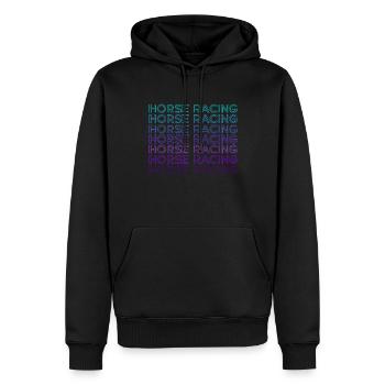Courses de chevaux Rétro - Sweat à capuche Premium bio Homme - noir - Devant - Nico (187cm)