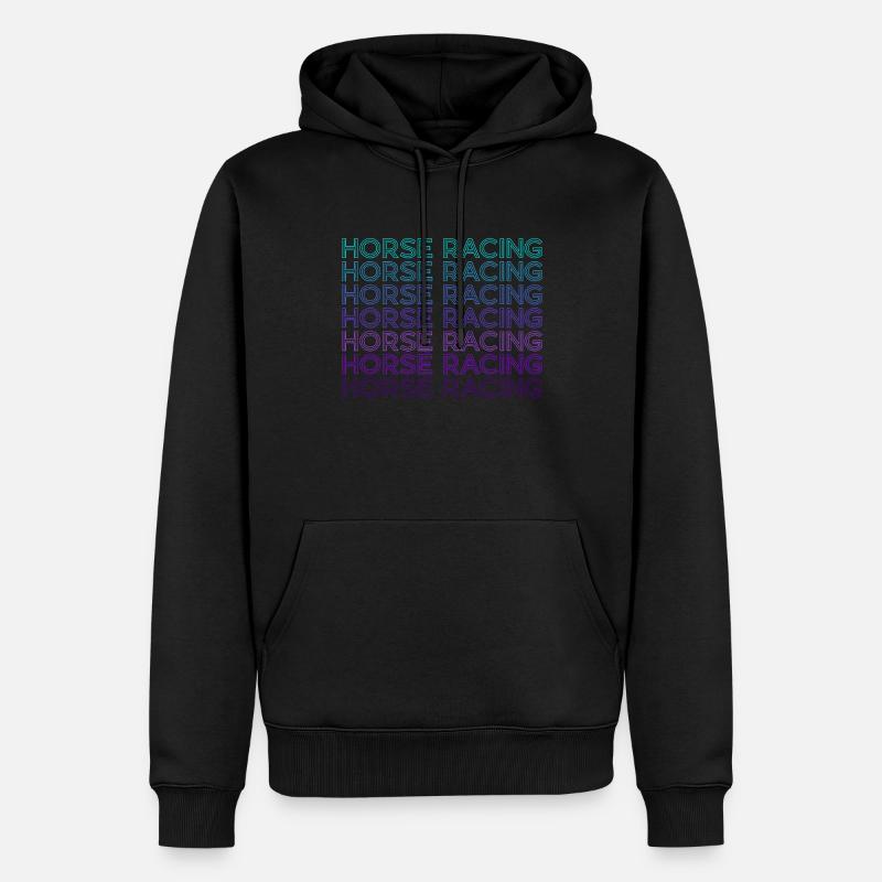 Courses de chevaux Rétro - Sweat à capuche Premium bio Homme - noir