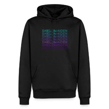 Schildmaid Wikinger Nordische Mythologie Retro - Männer Premium Bio Hoodie - Schwarz - Vorne - Nico (187cm)