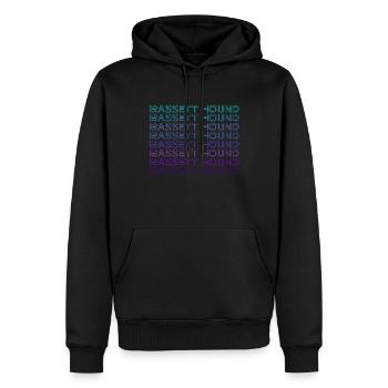 Bassett Hound Rétro - Sweat à capuche Premium bio Homme - noir - Devant - Nico (187cm)