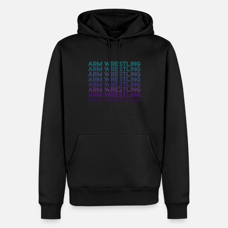 Bras Presse Bras Poussoir Rétro - Sweat à capuche Premium bio Homme - noir