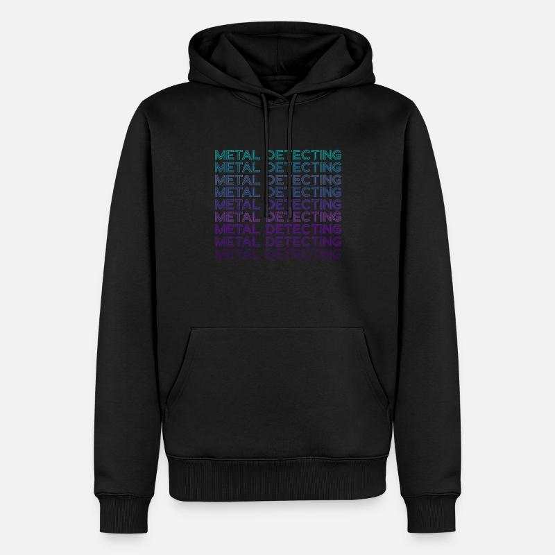 Rétro de détection de métaux - Sweat à capuche Premium bio Homme - noir