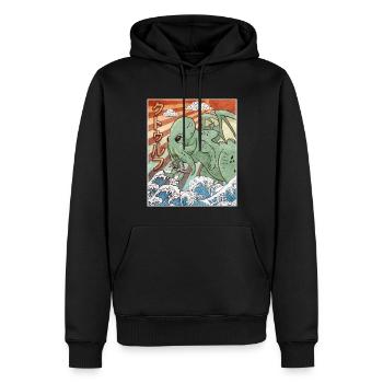 Kaiju Cthulhu Necronomicon Japanisches Monster - Männer Premium Bio Hoodie - Schwarz - Vorne - Nico (187cm)