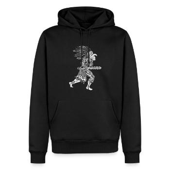 Aztekischer Jaguar-Krieger Antiker Maya-Krieger - Männer Premium Bio Hoodie - Schwarz - Vorne - Nico (187cm)