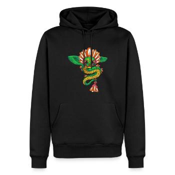 Quetzalcoatl Aztekische Maya Gefiederte Schlange - Männer Premium Bio Hoodie - Schwarz - Vorne - Nico (187cm)