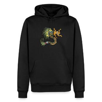 Quetzalcoatl Aztekische Maya Gefiederte Schlange - Männer Premium Bio Hoodie - Schwarz - Vorne - Nico (187cm)