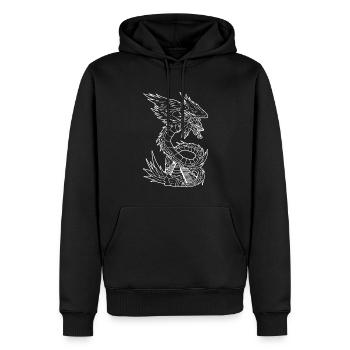 Quetzalcoatl Ancient Aztec Serpent Mayan Tempe - Men’s Premium Organic Hoodie - black - Front - Nico (187cm)