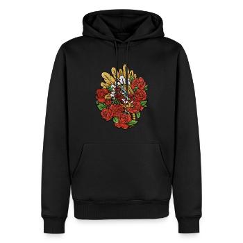 Quetzalcoatl Rosen Antike aztekische Schlange Maya - Männer Premium Bio Hoodie - Schwarz - Vorne - Nico (187cm)