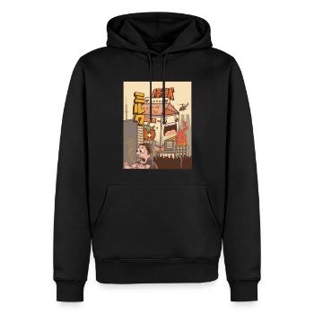 Kaiju Erdbeer-Milchkarton Japanisches Monster Gesc - Männer Premium Bio Hoodie - Schwarz - Vorne - Nico (187cm)