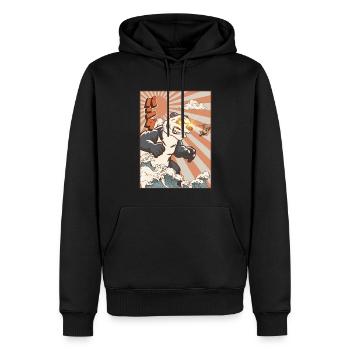 Kaiju Panda Japanisches Monster Geschenk - Männer Premium Bio Hoodie - Schwarz - Vorne - Nico (187cm)