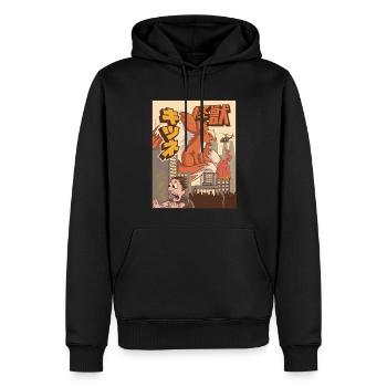 Kaiju Kitsune Neunschwänziger Fuchs Japanisches Ge - Männer Premium Bio Hoodie - Schwarz - Vorne - Nico (187cm)