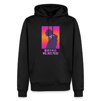 Trauriger Anime-Junge Vaporwave-Ästhetik abgelehnt - Männer Premium Bio Hoodie - Schwarz - Vorne - Nico (187cm)