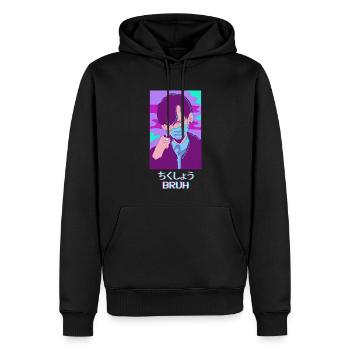 Anime Boy Bruh Japanisch Vaporwave Ästhetisches Ge - Männer Premium Bio Hoodie - Schwarz - Vorne - Nico (187cm)
