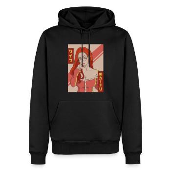 Waifu Anime Mädchen Japanisch Vaporwave Ästhetisch - Männer Premium Bio Hoodie - Schwarz - Vorne - Nico (187cm)
