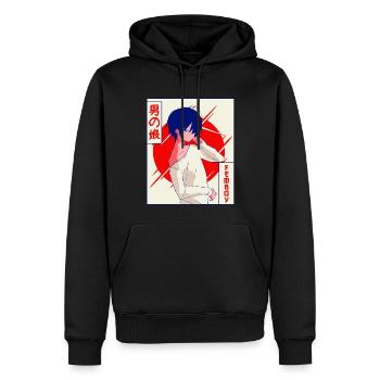 Femboy Anime Junge Vaporwave Ästhetisches Geschenk - Männer Premium Bio Hoodie - Schwarz - Vorne - Nico (187cm)