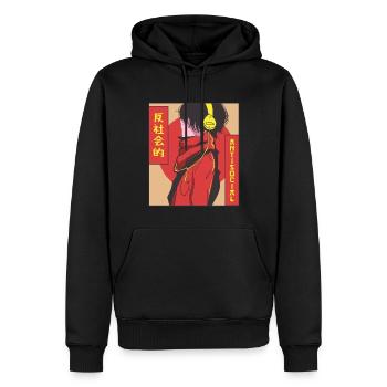 Antisocial Anime Boy Vaporwave Esthétique Ge - Sweat à capuche Premium bio Homme - noir - Devant - Nico (187cm)