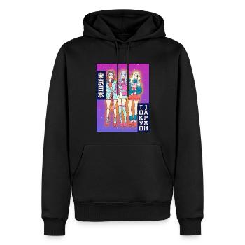 Anime Girl Tokyo Japan Japanisch Ästhetisches Gesc - Männer Premium Bio Hoodie - Schwarz - Vorne - Nico (187cm)