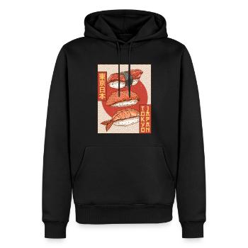 Sushi Tokyo Japon Esthétique Japonaise Affiche Gesch - Sweat à capuche Premium bio Homme - noir - Devant - Nico (187cm)