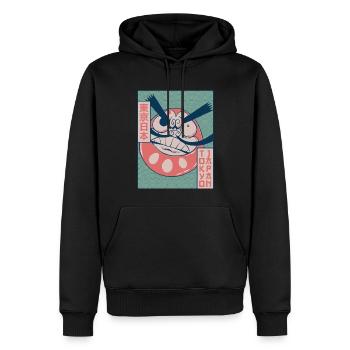 Daruma Doll Tokyo Japon Esthétique japonaise Gesch - Sweat à capuche Premium bio Homme - noir - Devant - Nico (187cm)
