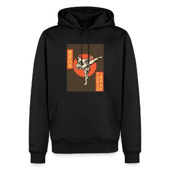 Karaté Arts Martiaux Tokyo Japon Affiche Cadeau - Sweat à capuche Premium bio Homme - noir - Devant - Nico (187cm)