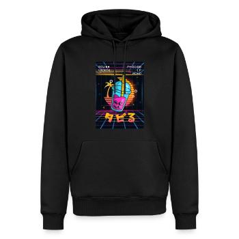 Boba Tea Bubble Tea Vaporwave Aesthetics VCR Geschen - Men’s Premium Organic Hoodie - black - Front - Nico (187cm)