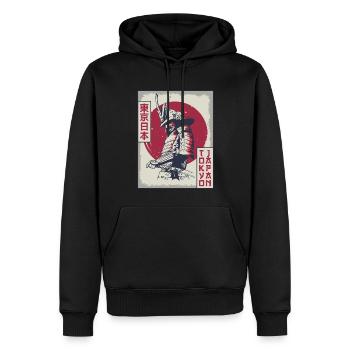 Samurai Tokyo Japon Cadeau d’esthétique japonaise - Sweat à capuche Premium bio Homme - noir - Devant - Nico (187cm)