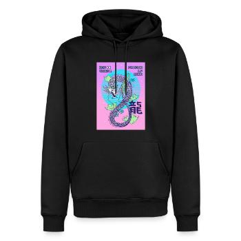 Dragon Japanese Vaporwave Ästhetisches Geschenk - Männer Premium Bio Hoodie - Schwarz - Vorne - Nico (187cm)