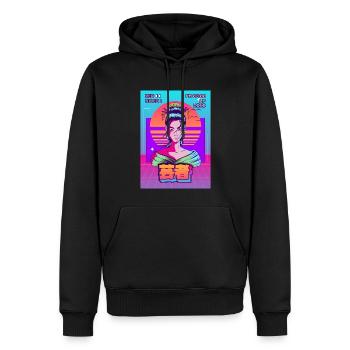 Geisha Japonais Vaporwave Esthétique Rétro VCR Ge - Sweat à capuche Premium bio Homme - noir - Devant - Nico (187cm)