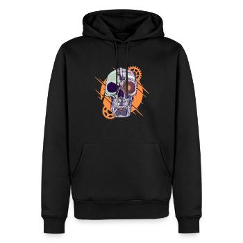 Cyborg Schädel Cyber Punk Cyber-Ästhetik Geschenk - Männer Premium Bio Hoodie - Schwarz - Vorne - Nico (187cm)