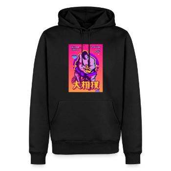 Sumo Wrestler Wrestling Vaporwave Esthétique Gesche - Sweat à capuche Premium bio Homme - noir - Devant - Nico (187cm)