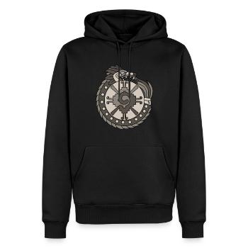 Quetzalcoatl Ouroboros Azteken Alte Maya Inka Gesc - Männer Premium Bio Hoodie - Schwarz - Vorne - Nico (187cm)