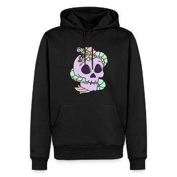 Quetzalcoatl Pastel Goth Skull Aztec Cadeau - Sweat à capuche Premium bio Homme - noir - Devant - Nico (187cm)